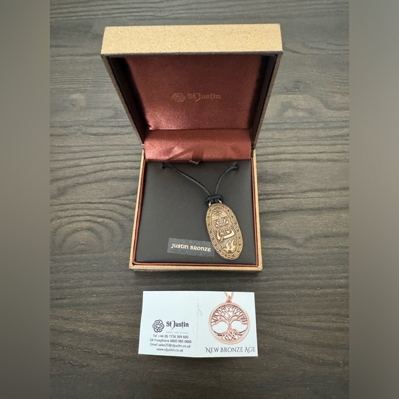 Brand New In Box St Justin bronze Pendant Necklace - Picture 2 of 5